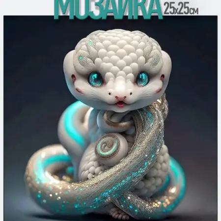 Алмазная мозаика Змея 5D 25х25. Luxottire