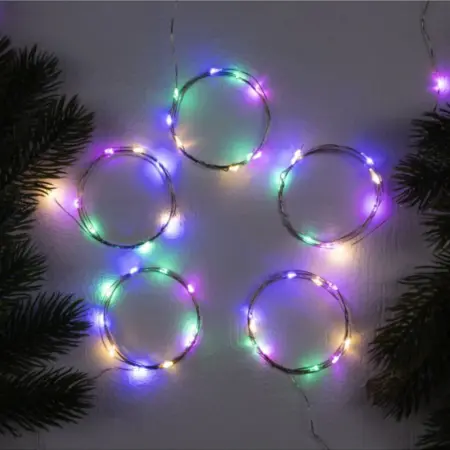 Набор гирлянд Роса, 5 шт, 1 м, 10 LED, свет мульти, 3 режима. KoroBoom Shop