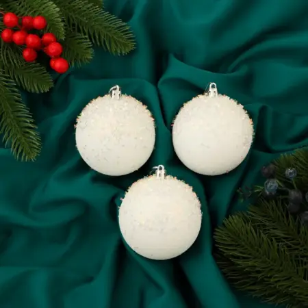 Набор ёлочных шаров "Новелла перламутр", новогодний декор. KoroBoom Shop