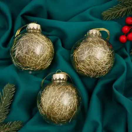 Набор ёлочных шаров "Праздничное настроение", d 8 см, 3 шт. KoroBoom Shop