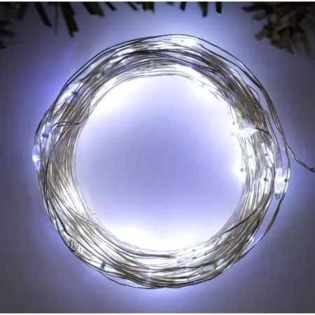 Гирлянда "Роса" 10 м, 100 LED, свет белый, мерцание, 12 В. KoroBoom Shop