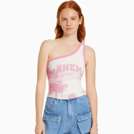 Топ на одно плечо облегающий с принтом. Trendsetter Á Multibrand