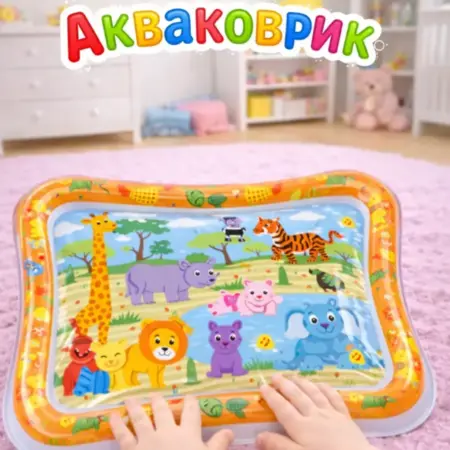 Водный коврик игровой развивающий Акваковрик 65х50. Сима-Ленд Игрушка