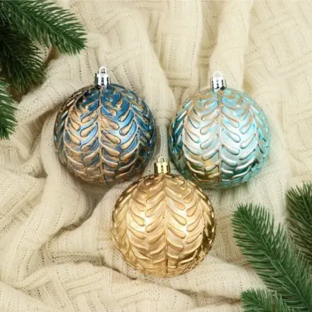 Набор шаров "Мадлен. Веточки", 8 см, 3 шт, пластик, микс. KoroBoom Shop