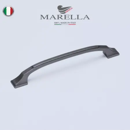 Ручка для мебели Скоба Италия 128 мм Состаренное серебро. EMAR