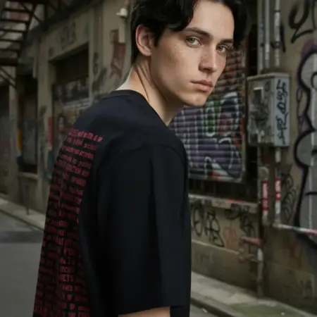 Футболка из хлопка с надписями на спине. ТВОЕ