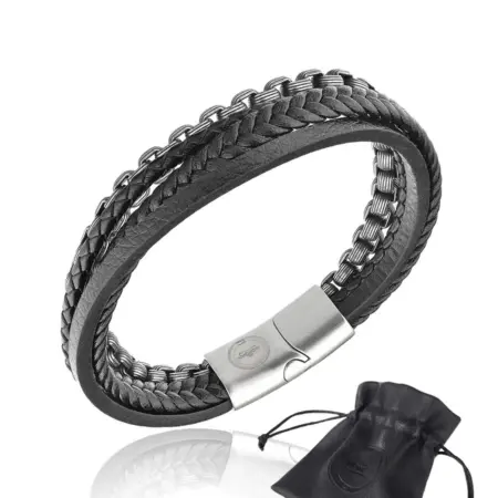 Браслет плетеный комбинированный матовый. MRG store