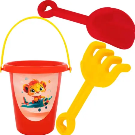 Песочный набор "Львёнок", пластиковые игрушки для песочницы. KoroBoom Shop