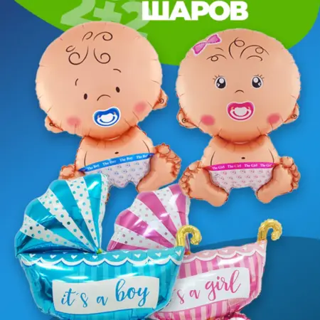 Шары для фотозоны гендер пати фольгированные мальчик девочка. Luxottire