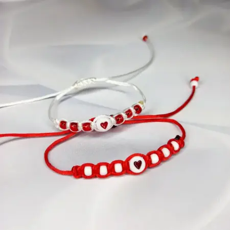Парные браслеты сердечко для двоих. Мастерская браслетов