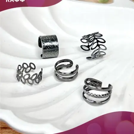 Маленький кафф, готические серьги без прокола набор 5 шт. PLATAN С любовью