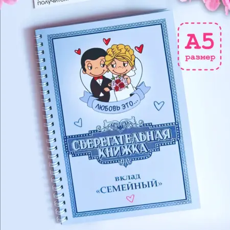 Открытка Сберегательная книжка для денег подарок молодоженам. ХОРОШИЙ ПОДАРОК