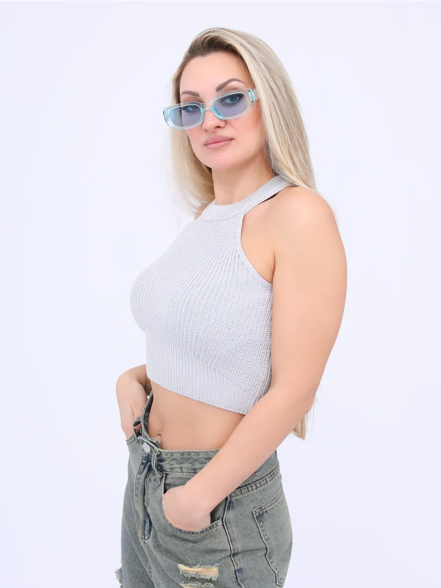 Кроп топ вязаный летний вечерний под пиджак. HammuDi