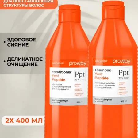 Шампунь и Кондиционер восстанавливающий пептидный. Культура Красоты