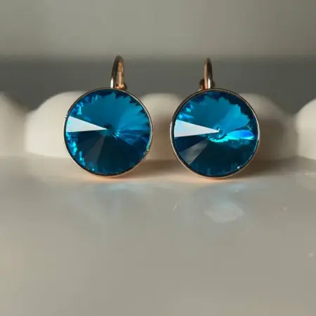 Серьги КРУПНЫЕ 12 мм с кристаллами SWAROVSKI Бижутерия. SOROKA