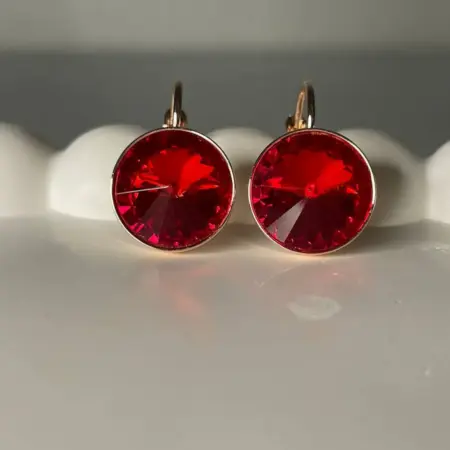 Серьги КРУПНЫЕ 12 мм с кристаллами SWAROVSKI Бижутерия. SOROKA