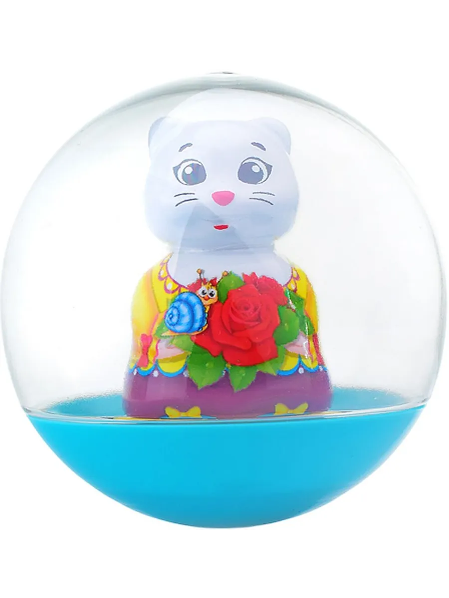 Детская погремушка неваляшка Кошечка игрушка ванька-встанька. KoroBoom Shop