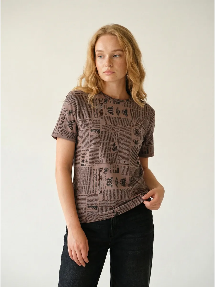 Футболка с принтом хлопковая. FADEN