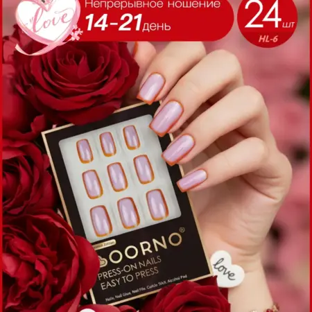 Накладные ногти с дизайном и клеем типсы. OORNO