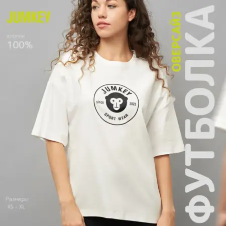 Футболка оверсайз хлопковая плотная с принтом. Официальный магазин Button Blue