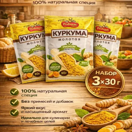 Куркума молотая 30 гр 3 шт. SOBRANIE