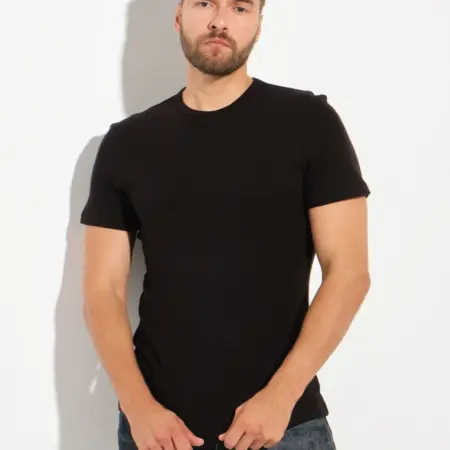 Футболка чёрная базовая 100% хлопок. FADEN