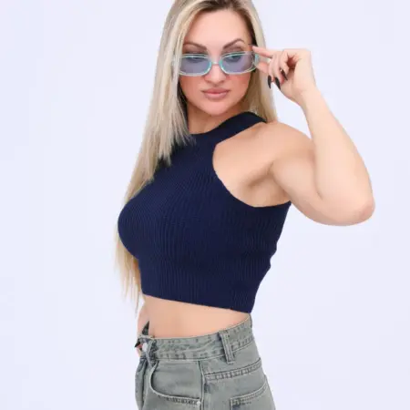 Кроп топ вязаный летний вечерний под пиджак. HammuDi