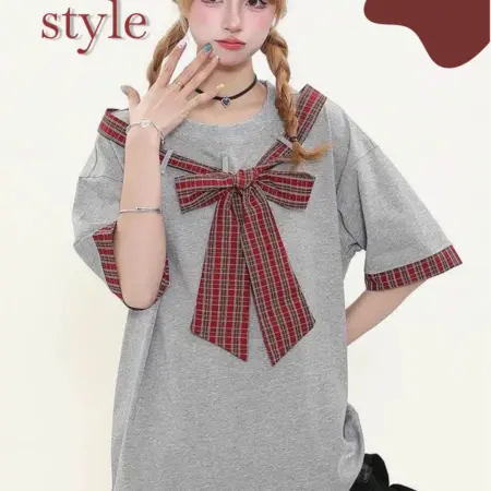 Футболка y2k оверсайз с лентой в виде галстука. MAC