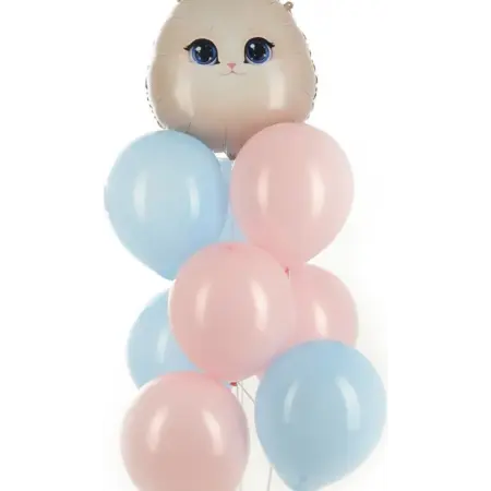 Воздушные латексные шары-букет "Зайка", шар-фигура, 9 штук. KoroBoom Shop