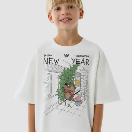 Футболка с принтом Новый Год. Нити-Нити