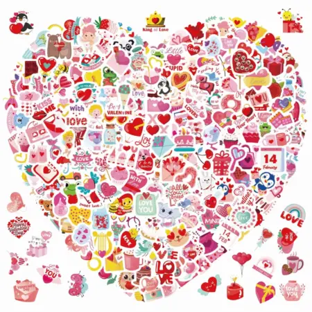 Стикеры-сердечки на День Святого Валентина для декора. ИП Алиева