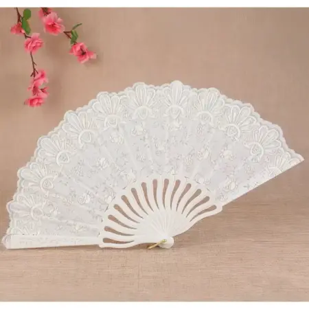 Веер складной ажурный с блестками 24 см. ИП Романова О.В.