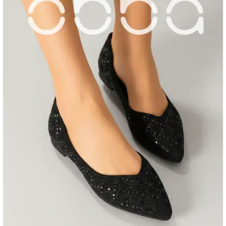 Вечерние балетки лодочки с острым носом и стразами. Obba! Just WOW.