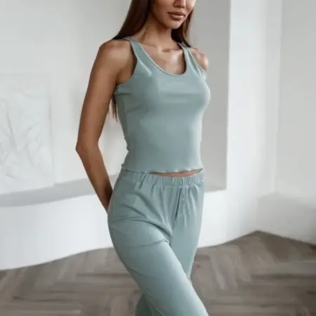 Пижама со штанами и майкой домашний костюм. OksWorld