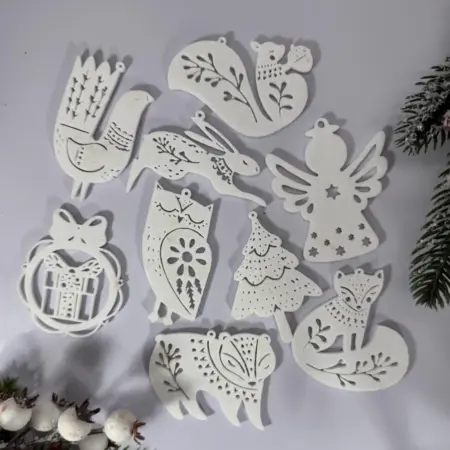 Набор небьющихся елочных игрушек "Лесные звери". KUKLA