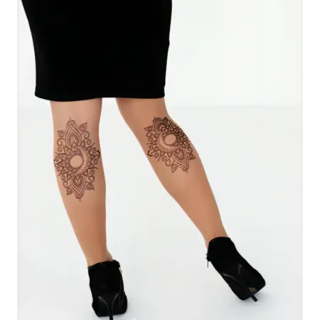 Колготки с принтом тату Узоры. Art Lab