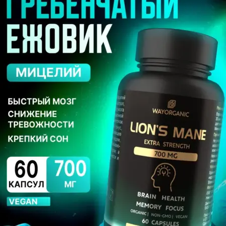 Ежовик Гребенчатый в капсулах мицелий ноотроп. VITAMINKI