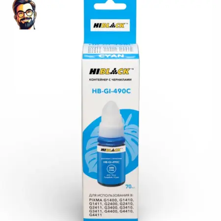 Чернила HB-GI490 Canon G1400 2400 3400, C, 70ml. Карт24