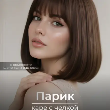Парик короткий каре с челкой. Интернет Революция