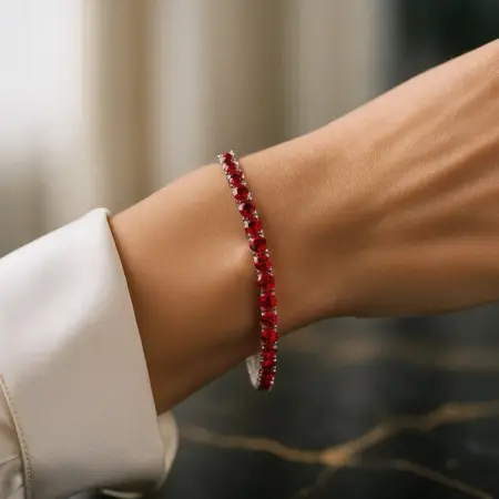 Браслет теннисный с фианитами, минимализм, стильный подарок. Opia&Co