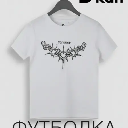 Футболка для девочки белая с принтом. KARI