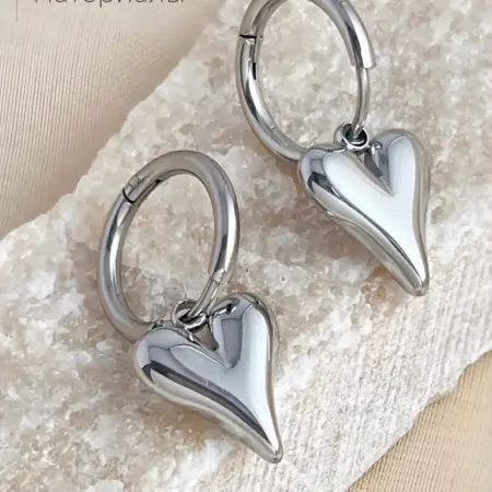 Серьги сердечки конго y2k маленькие корейские 2026. 404 Style