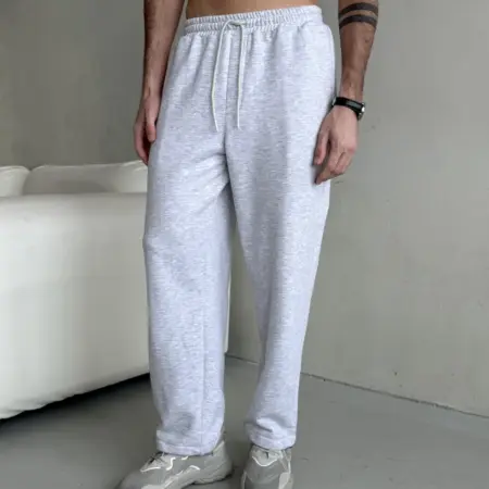 Спортивные штаны без начеса оверсайз светло серые. JOGGBERRY