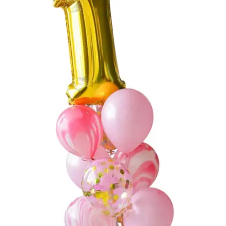 Воздушные латексные шары-букет "1 годик" 10 шт, шар-цифра. KoroBoom Shop