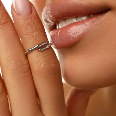 Кольцо бижутерия на фалангу тонкое серебристое. ViLeSA