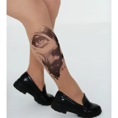 Колготки телесные с имитацией тату. Art Lab