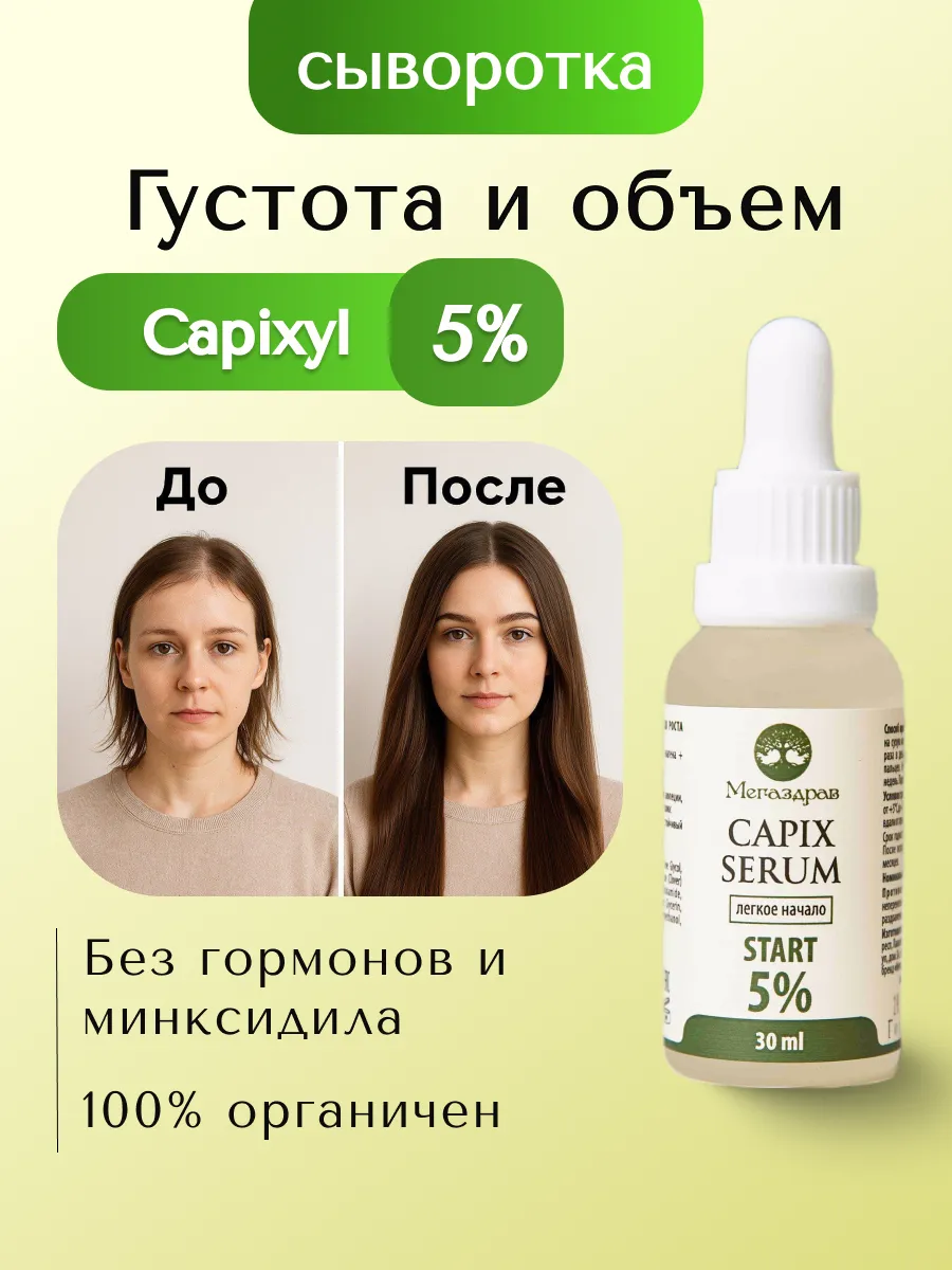 Сыворотка от выпадения волос Capixyl 5% для женщин. Мегаздрав