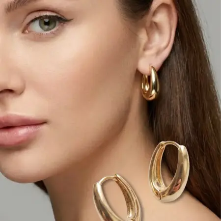 Серьги кольца конго овальные. Style It Up!