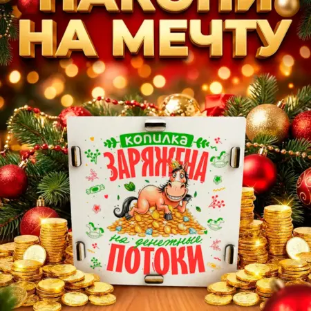 Копилка новогодняя 100 тысяч символ 2026. DrevoGreen