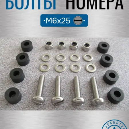 Болты для номерных знаков авто нержавеющие удлиненные М6. VINT77